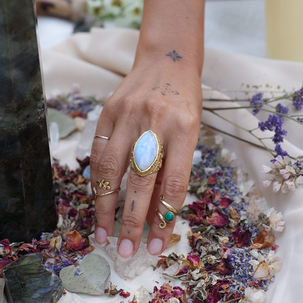 Gold Moonstone Ring