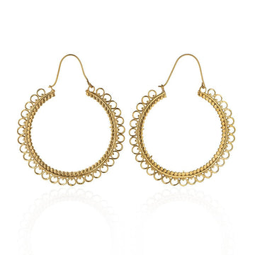 Around the World pure brass earrings