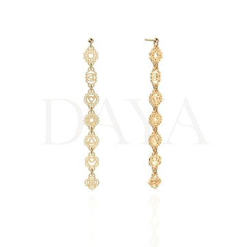 Daya 7-Chakra Gold Earrings