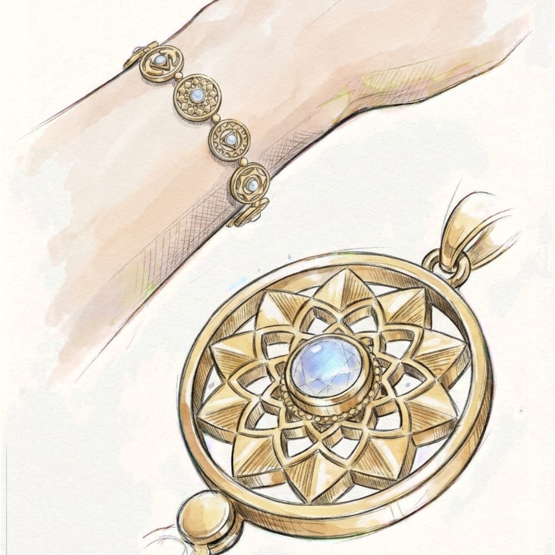 Chakra Moonstone Bracelet