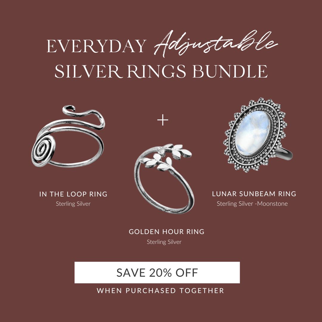 Everyday Adjustable Silver Rings Bundle