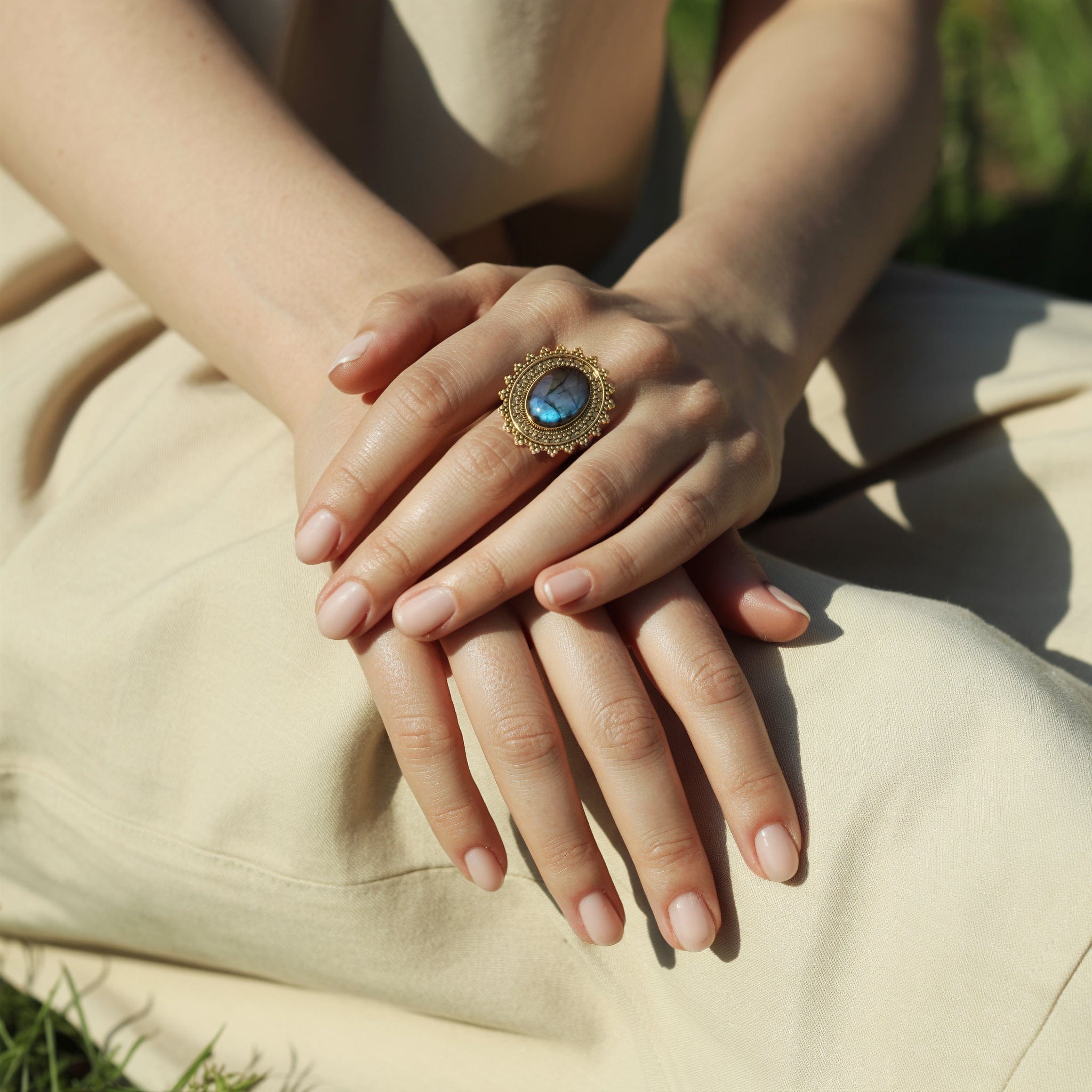 Lunar Sunbeam Labradorite Ring