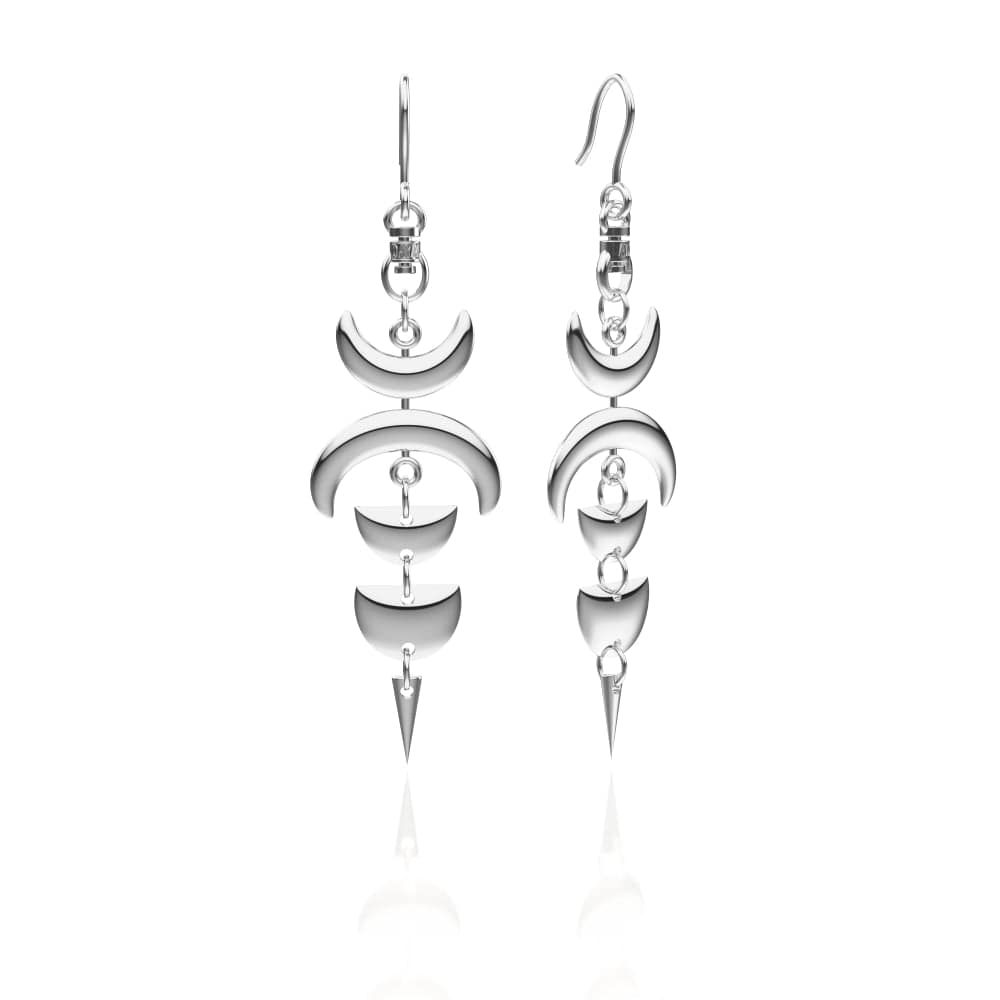 Silver Crescent Moon Earrings