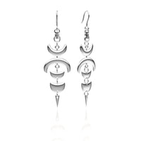 Crescent Moon Silver Earrings