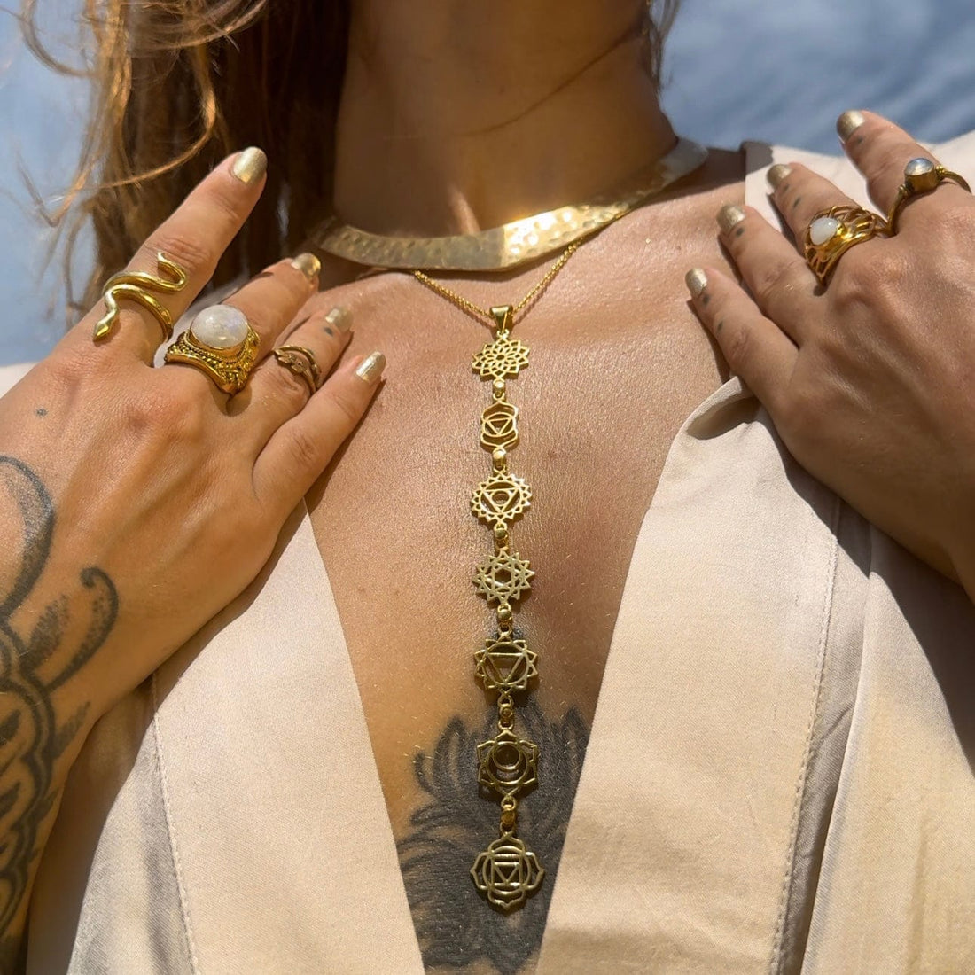 7-Chakra Necklace mobile hero close-up