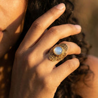 Calla Moonstone Ring