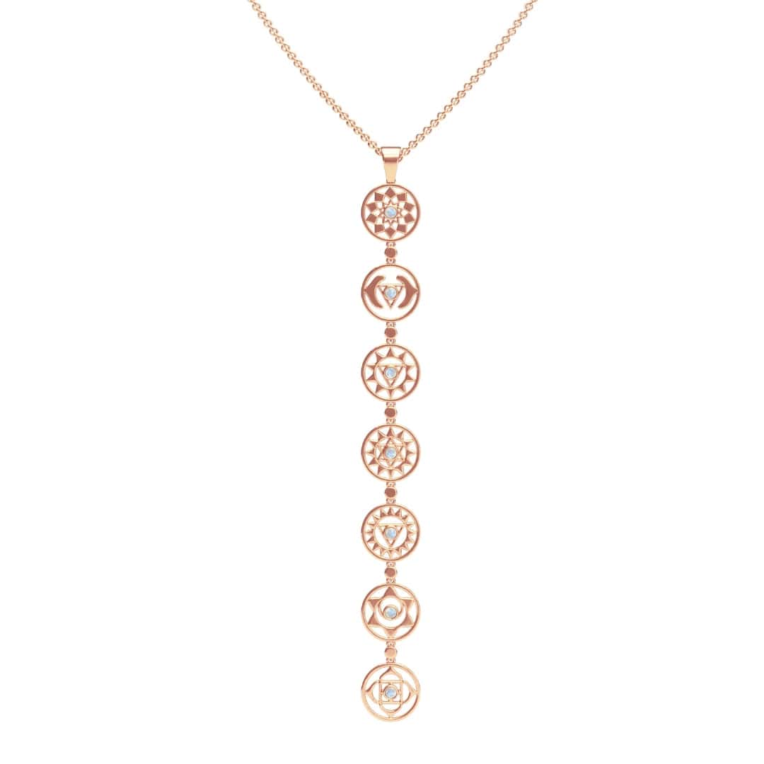 Chakra Moonstone Necklace