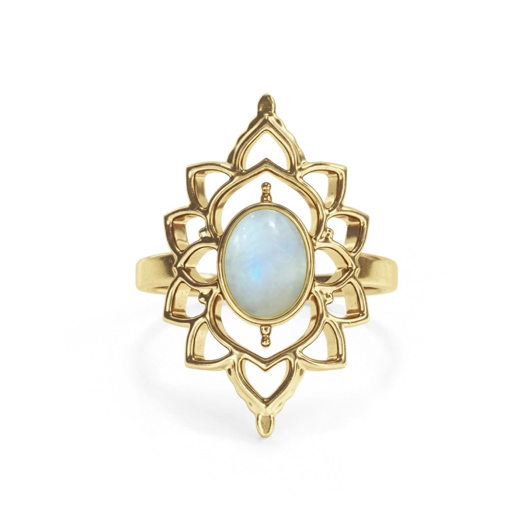 Lotus Moonstone Ring