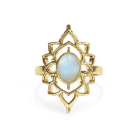 Lotus Moonstone Ring