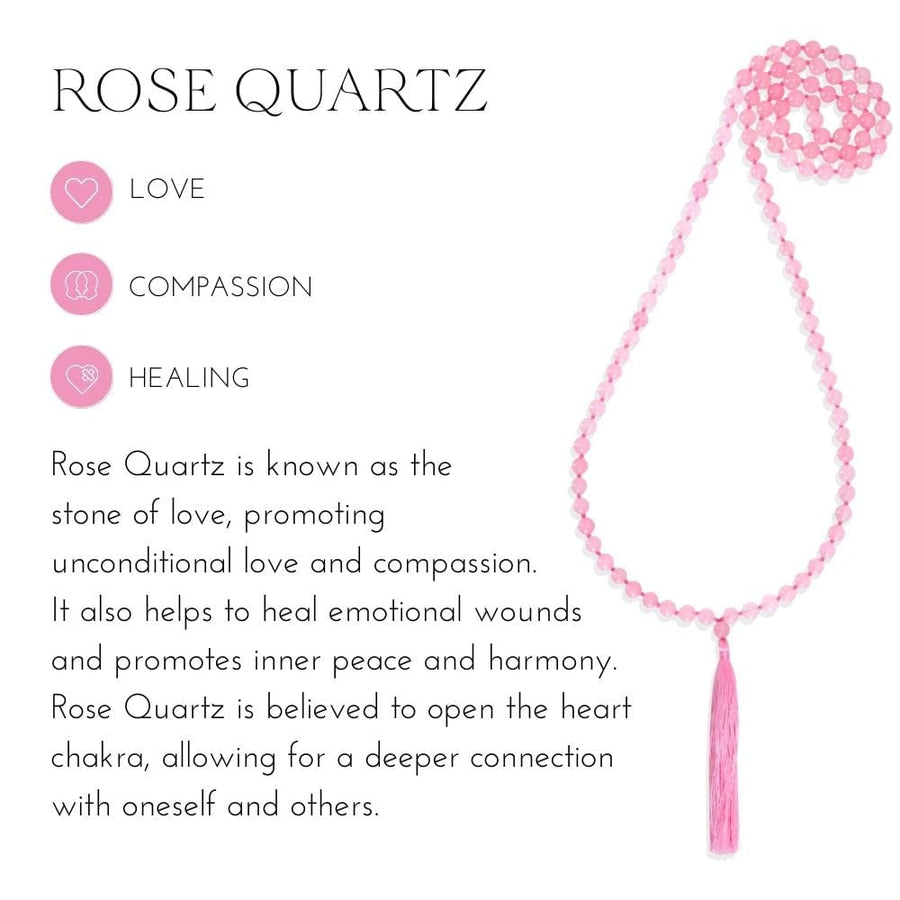 Love-infused Rose Quartz Mala Necklace