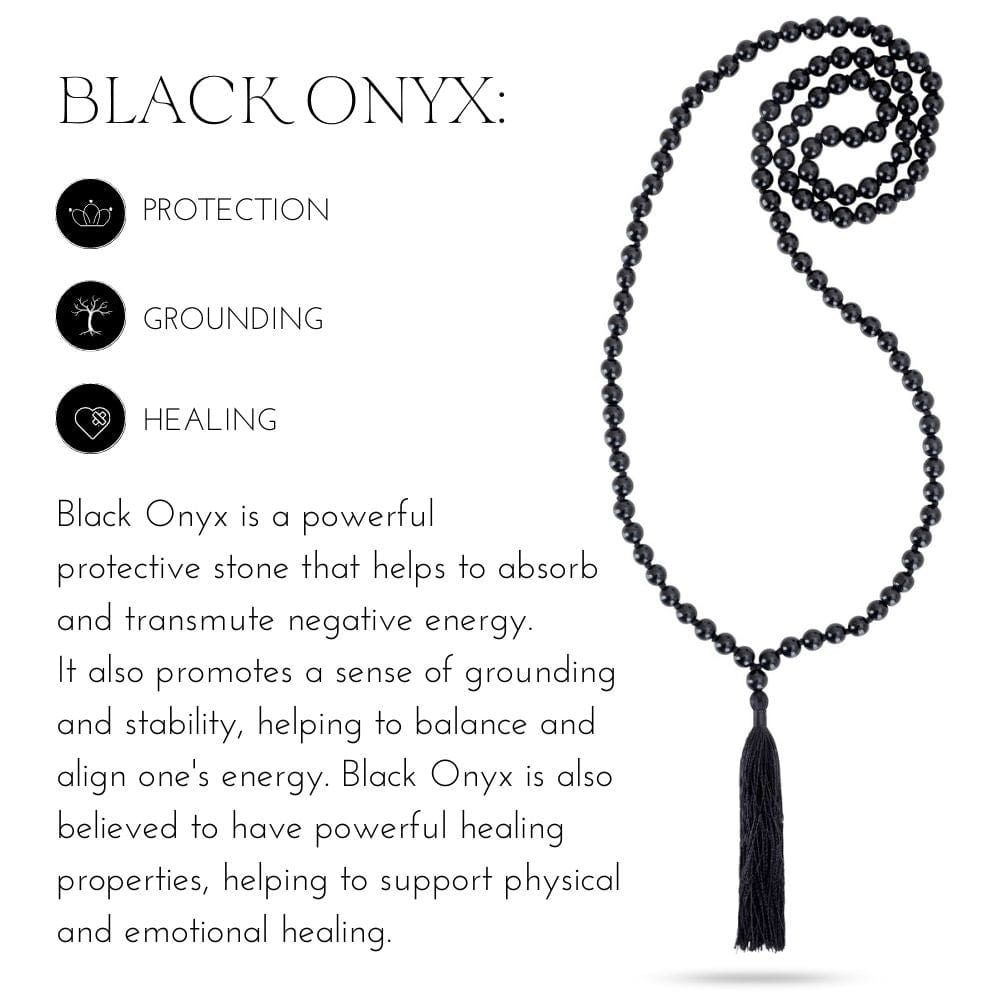 Protective Black Onyx Mala Necklace