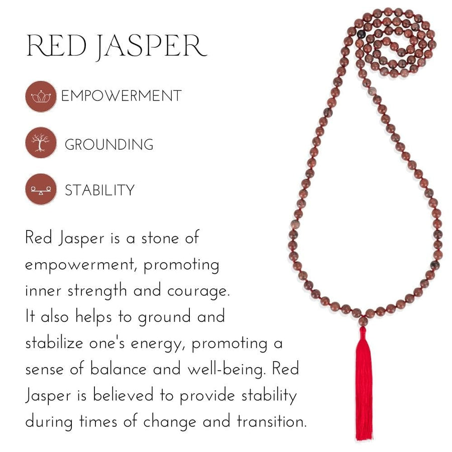 Empowering Red Jasper Mala Necklace
